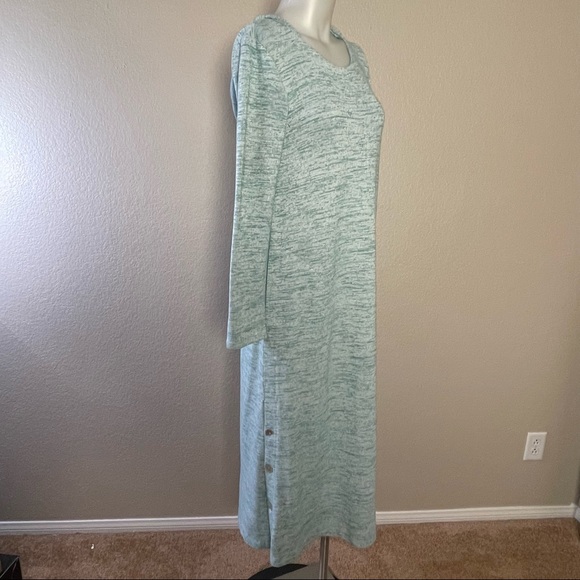 SOFT SURROUNDINGS BLUE LING SLEEVE HOODED GOWN/DRESS - Picture 2 of 6